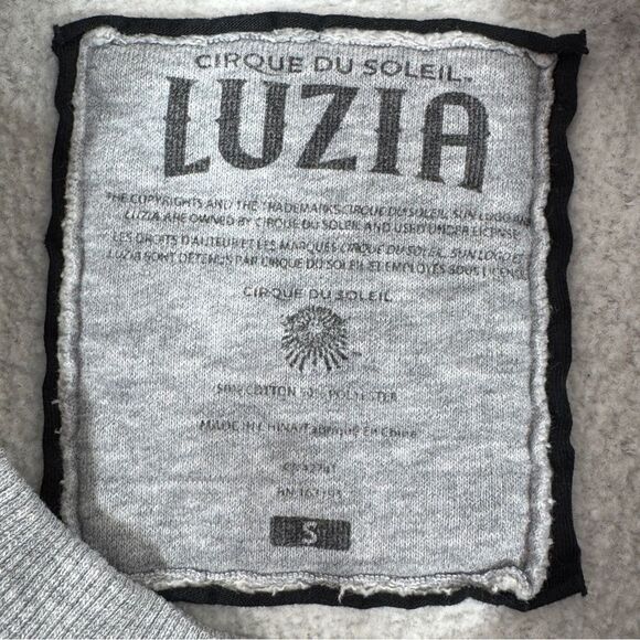 Cirque Du Soleil Luzia Velvet Swallows Birds Sweatshirt Grey Black Small - Picture 10 of 13